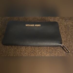 Michael Kors Black Zip-Around Wallet